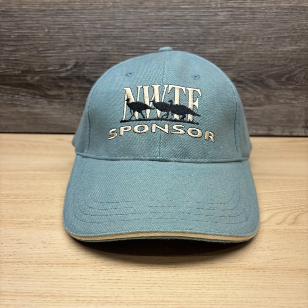 NWTF National Wild Turkey Federation Hat Cap Strap Back Blue Sponsor Hunting